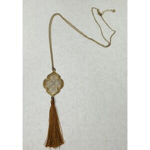Unbranded Gold Tone Tassel Necklace 28 Inch Chain